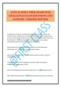 ANNUAL DOD CYBER AWARENESS CHALLENGE EXAM QUESTIONS AND ANSWERS&period; VERIFIED 2025&sol;2026&period;