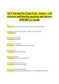 NLN Nursing PAX Exam Prep &ndash; Science&colon; Cell Structure and Function Questions and Answers 2026&ndash;2027 &vert; Comprehensive nursing entrance exam study guide for an A&plus; grade