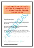 GEORGIA DDA 6-HOUR DEFENSIVE DRIVER & DRIVER IMPROVEMENT EXAM QUESTIONS AND ANSWERS&period; VERIFIED 2025&sol;2026&period;