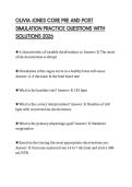 OLIVIA JONES CORE PRE AND POST SIMULATION PRACTICE QUESTIONS WITH SOLUTIONS 2026