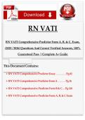 RN VATI RN VATI Comprehensive Predictor Form A&comma; B&comma; & C&comma; Exam&comma; &lpar;2025 &sol; 2026&rpar; Questions And Correct Verified Answers&comma; 100&percnt; Guaranteed Pass &vert;&vert;Complete A&plus; Guide