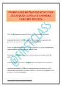 DESIGNATED REPRESENTATIVE OSSF EXAM QUESTIONS AND ANSWERS&period; VERIFIED 2025&sol;2026&period;