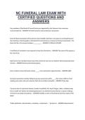 North Carolina Funeral Law Exam &ndash; Certified Questions and Answers &vert; State Licensing Preparation Material