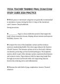 YOGA TEACHER TRAINING FINAL EXAM EXAM STUDY GUIDE 2026 PRACTICE