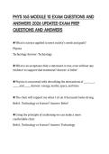 PHYS 165 MODULE 10 EXAM QUESTIONS AND ANSWERS 2026 UPDATED EXAM PREP QUESTIONS AND ANSWERS