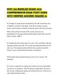 PHYS 250 BUNDLED EXAMS 2026 COMPREHENSIVE EXAM STUDY GUIDE WITH VERIFIED ANSWERS GRADED A&plus;