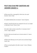 PICAT 2026 EXAM PREP QUESTIONS AND ANSWERS GRADED A&plus;