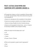 PICAT 1 ACTUAL EXAM PAPER 2026 QUESTIONS WITH ANSWERS GRADED A&plus;