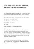 PICAT 1 FINAL PAPER 2026 FULL QUESTIONS AND SOLUTIONS ALREADY GRADED A&plus;