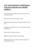 PICAT ASVAB PARAGRAPH COMPREHENSION EXAM 2026 QUESTIONS WITH ANSWERS GRADED A&plus;