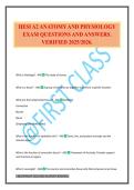 HESI A2 ANATOMY AND PHYSIOLOGY EXAM QUESTIONS AND ANSWERS&period; VERIFIED 2025&sol;2026&period;