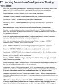 ATI Nursing Foundations  Development of the Nursing Profession Questions & Answers 2025&sol;2026