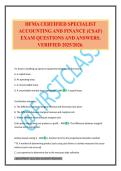 HFMA CERTIFIED SPECIALIST ACCOUNTING AND FINANCE &lpar;CSAF&rpar; EXAM QUESTIONS AND ANSWERS&period; VERIFIED 2025&sol;2026&period;