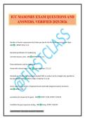 ICC MASONRY EXAM QUESTIONS AND ANSWERS&period; VERIFIED 2025&sol;2026&period;