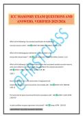 ICC MASONRY EXAM QUESTIONS AND ANSWERS&period; VERIFIED 2025&sol;2026&period;