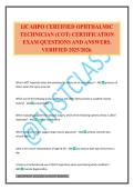 IJCAHPO CERTIFIED OPHTHALMIC TECHNICIAN &lpar;COT&rpar; CERTIFICATION EXAM QUESTIONS AND ANSWERS&period; VERIFIED 2025&sol;2026&period;
