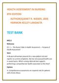 Health Assessment Nursing Test Bank &vert; Weber & Kelley-Landaeta &vert; Nursing Test Bank 2026 &vert; Physical Assessment MCQs