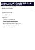 Nutrition&comma; Nursing 175&comma; Exam 2 QUESTIONS N ANSWERS RATED A&plus; 2025-2026