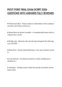 PIVOT POINT FINAL EXAM SCRIPT 2026 QUESTIONS WITH ANSWERS FULLY REVIEWED