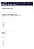 NURS 175&semi; Final Practice Questions & answers 2025-2026 already passed