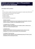 Diabetes quiz &lpar;exam 2 - Nurs 175&rpar; questions well answered 2025-2026