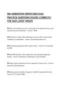 PJM GENERATION DISPATCHER EXAM PRACTICE QUESTIONS SOLVED CORRECTLY FOR 2025 LATEST UPDATE