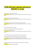 NURS 104 &ndash; Exam 2 Questions and Answers 2026&ndash;2027 &vert; Comprehensive foundational nursing study guide for an A&plus; grade