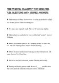 PKG 221 METAL EXAM PREP TEST BANK 2026 FULL QUESTIONS WITH VERIFIED ANSWERS