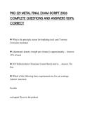 PKG 221 METAL FINAL EXAM SCRIPT 2026 COMPLETE QUESTIONS AND ANSWERS 100&percnt; CORRECT
