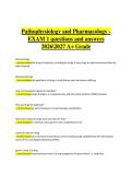 Pathophysiology and Pharmacology &ndash; Exam 1 Questions and Answers 2026&ndash;2027 &vert; Comprehensive nursing study guide for an A&plus; grade