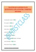 MASTER QUALIFIER EXAM QUESTIONS AND ANSWERS&period; VERIFIED 2025&sol;2026&period;