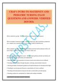 CHAP 1 INTRO TO MATERNITY AND PEDIATRIC NURSING EXAM QUESTIONS AND ANSWERS&period; VERIFIED 2025&sol;2026&period;