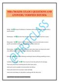 MBA 706 KIM- EXAM 1 QUESTIONS AND ANSWERS&period; VERIFIED 2025&sol;2026&period;