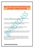 MBA 706 - KIM EXAM 1 QUESTIONS AND ANSWERS&period; VERIFIED 2025&sol;2026&period;