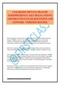 COLORADO MENTAL HEALTH JURISPRUDENCE&colon; KEY REGULATIONS AND PRACTICE EXAM QUESTIONS AND ANSWERS&period; VERIFIED 2025&sol;2026&period;