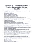 Updated Rn Comprehensive Exam  Practice Questions And Answers  2026&sol;2027 