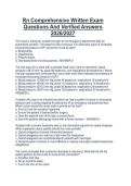 Rn Comprehensive Written Exam  Questions And Verified Answers  2026&sol;2027