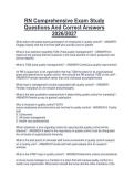 RN Comprehensive Exam Study  Questions And Correct Answers  2026&sol;2027