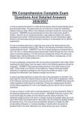 RN Comprehensive Complete Exam  Questions And Detailed Answers  2026&sol;2027