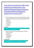 Texas Dentist Licensing Exam With Actual Questions & Verified Answers&comma; Plus Explained Rationales&sol;Expert Verified For Guaranteed 100&percnt; Pass 2026&sol;Latest Update&sol;Instant Download Pdf