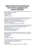 &lpar;Latest Version&rpar; Rn Comprehensive  Exam Practice Questions And  Answers 2026&sol;2027