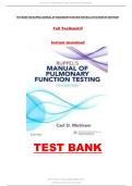 TEST BANK FOR TEST BANK FOR RUPPEL&rsquo;S MANUAL OF PULMONARY FUNCTION TESTING 11TH EDITION BY MOTTRAM
