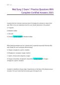 Med Surg 2 Exam 1 Practice Questions 2025 &vert; Certified Answers