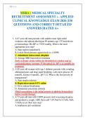 MSRA &lpar; MEDICAL SPECIALTY RECRUITMENT ASSESSMENT &rpar;&ndash; APPLIED CLINICAL KNOWLEDGE EXAM 2026 &vert;150 QUESTIONS AND CORRECT DETAILED ANSWERS &vert;RATED A&plus;