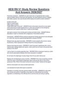 HESI RN V1 Study Review Questions  And Answers 2026&sol;2027