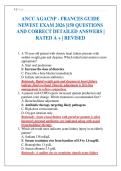 ANCC AGACNP - FRANCES GUIDE NEWEST EXAM 2026 &vert;150 QUESTIONS AND CORRECT DETAILED ANSWERS &vert; RATED A &plus; &vert; REVISED