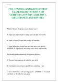 CDL GENERAL KNOWLEDGE TEST EXAM 2026 &vert;QUESTIONS AND VERIFIED ANSWERS &vert;ALREADY A GRADED &vert;NEW AND REVISED