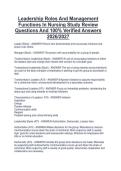 Leadership Roles And Management  Functions In Nursing Study Review  Questions And 100&percnt; Verified Answers  2026&sol;2027 