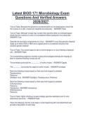 Latest BIOD 171 Microbiology Exam  Questions And Verified Answers  2026&sol;2027