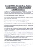 Final BIOD 171 Microbiology Practice  Exam Questions And 100&percnt; Verified  Answers 2026&sol;2027 